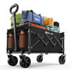 Picture of Collapsible Wagon with Wheels, 220 lbs Wagons Carts Foldable Wagon Cart with Flexible Handle, Lightweight Portable Folding Utility Grocery Shopping Cart for Grocery Sports Garden Camping