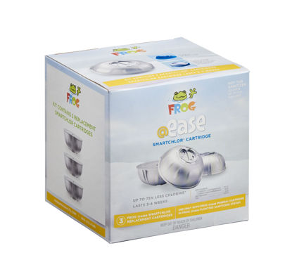 Picture of FROG @Ease Replacement SmartChlor Cartridge for use with Hot Tub FROG @Ease Floating System - Hot Tub Sanitizer System Supports Less Chlorine Use - 3 Pack