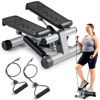 Picture of Sunny Health & Fitness Mini Steppers for Exercise at Home, Stair Step Workout Machine with Resistance Bands, Full Body Cardio Equipment with Digital Monitor - No. 012 -S