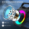 Picture of Karaoke Machine, Portable Bluetooth Speaker with 2 Wireless Microphones for Adults & Kids with Lights, Karaoke Microphone with PA System Supports USB/TF/REC/FM/AUX for Home Party