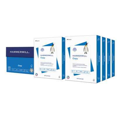 Picture of Hammermill Printer Paper, 20 Lb Copy Paper, 8.5 x 11 - 8 Ream (4,000 Sheets) - 92 Bright, Made in the USA
