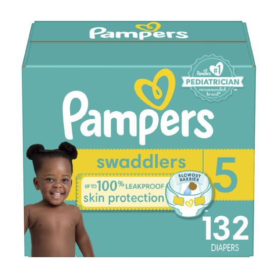 Picture of Pampers Swaddlers Diapers - Size 5, One Month Supply (132 Count), Ultra Soft Disposable Baby Diapers