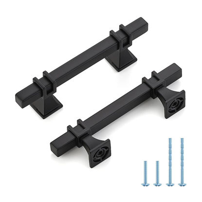 Picture of HOME EDIT 30 Pack 3 inch BlackCabinet Handles Square Zinc-Alloy Pulls for Kitchen Dresser Closet and Bathroom Cabinets Hardware