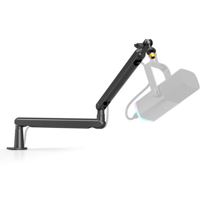 Picture of FIFINE Microphone Boom Arm, Low Profile Adjustable Stick Microphone Arm Stand with Desk Mount Clamp, Screw Adapter, Cable Management, for Podcast Streaming Gaming Studio-BM88
