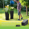 Picture of TUYOHW Set of 2 Large Tall Planter for Indoor or Outdoor 24" Tall Flower Pots Tapered Tall Planters with Tray for Porch, Patio, Backyard, Large Planters for Outdoor Indoor Plants(Black)