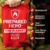 Picture of Prepared Hero Emergency Fire Blanket - 4 Pack - Fire Suppression Blanket for Kitchen, 40” x 40” Fire Blanket for Home, Fiberglass Fire Blanket
