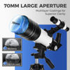 Picture of ESAKO Telescope for Kids & Beginners, 70mm Aperture Portable Telescopes with 3 Eyepieces, Height Adjustable Tripod & Phone Adapter & Remote Control