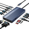 Picture of 14 in 1 USB C Docking Station Dual HDMI Monitor, Laptop Docking Station Triple Display, 2 * 4K60 HDMI, 1080p VGA, Ethernet, 3 USBC 10Gbps,100W PD, SD/TF 3.0, Audio - for MacBook, Dell, Lenovo (Grey)