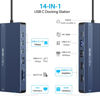 Picture of 14 in 1 USB C Docking Station Dual HDMI Monitor, Laptop Docking Station Triple Display, 2 * 4K60 HDMI, 1080p VGA, Ethernet, 3 USBC 10Gbps,100W PD, SD/TF 3.0, Audio - for MacBook, Dell, Lenovo (Grey)