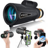 Picture of 12x60 Monocular Telescope with Smartphone Holder & Upgraded Tripod, High Powered SMC & BAK4 Scope, Birthday Gifts for Men Dad Him Husband Teen, White Elephant Gift, Outdoors Survival Hiking Gear