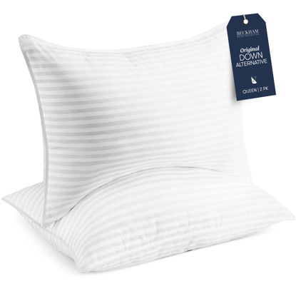 Picture of Beckham Hotel Collection Bed Pillows Standard / Queen Size Set of 2 - Down Alternative Bedding Gel Cooling Pillow for Back, Stomach or Side Sleepers