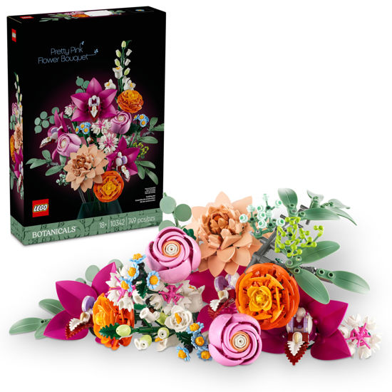 Picture of LEGO Botanicals Pretty Pink Flower Bouquet Building Sets for Adults - Artificial Flowers for Home Decor, Centerpieces for Tables - Gift for Valentines Day for Her & Him - 10342