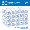 Picture of Scott® Professional 100% Recycled Fiber Standard Roll Bulk Toilet Paper (13217), 2-Ply, Elevated Design, White, Individually wrapped rolls (473 Sheets/Roll, 80 Rolls/Case, 37,840 Sheets/Case)