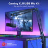 Picture of FIFINE XLR/USB Gaming Microphone Set, Dynamic PC Mic for Streaming Podcasting, Computer RGB Mic Kit with Boom Arm Stand, Mute Button, Headphones Jack, for Recording Vocal Voice-Over-AmpliGame AM8T