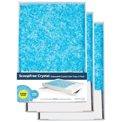 Picture of PetSafe ScoopFree Crystal Cat Litter Tray Refills (3-Pack), Compatible with ScoopFree Crystal Litter Boxes, Rapid Odor Elimination, Leak Protection, Fresh Scent