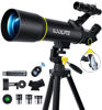 Picture of Telescope, 70mm Aperture 400mm AZ Mount Astronomical Refracting Telescopes (20x-200x) for Kids & Adults, Portable Travel with Tripod Phone Adapter, Remote Control, Easy to Use, Black