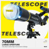 Picture of Telescope, 70mm Aperture 400mm AZ Mount Astronomical Refracting Telescopes (20x-200x) for Kids & Adults, Portable Travel with Tripod Phone Adapter, Remote Control, Easy to Use, Black