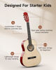 Picture of Moukey 36" Acoustic Guitar for Beginners Kids Youth 3/4 Size Dreadnought Travel Guitarra Acustica Kit with Chord Poster, Gig Bag, Tuner, Picks, Nylon Strings, Capo, Strap - Natural