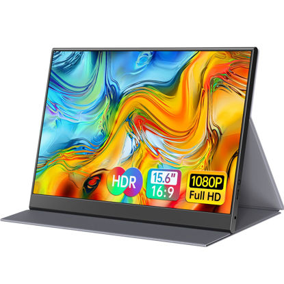 Picture of ForHelp Portable Monitor 15.6inch,1080P USB-C HDMI Second External Monitor for Laptop,PC,Mac Phone,PS,Xbox,Swich,IPS Ultra-Thin Zero Frame Gaming Monitor/Premium Smart Cover