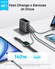 Picture of Anker 140W USB-C Charger, Laptop Charger, 4-Port Multi-Device Fast Charging, Advanced GaN Power Adapter, Intuitive Touch Controls, for MacBook, iPhone 16 Series, Samsung Galaxy, Pixel, and More