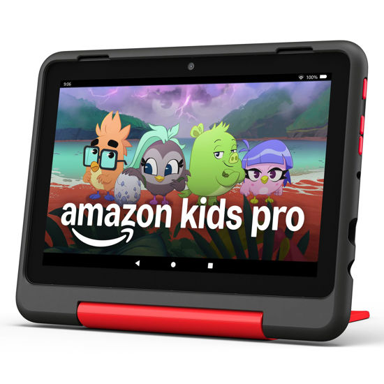 Picture of New Amazon Fire HD 8 Kids Pro tablet, ages 6-12. Bright 8" HD screen, includes ad-free content, parental controls, 13-hr battery, slim case for older kids, 32GB, Marvel Avengers, (2024 release)