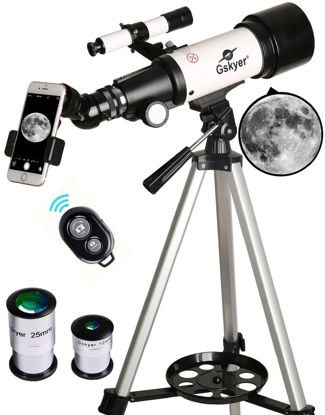 Picture of Gskyer Telescope, 70mm Aperture 400mm AZ Mount Astronomical Refracting Telescope for Kids Beginners - Travel Telescope with Carry Bag, Phone Adapter and Wireless Remote.
