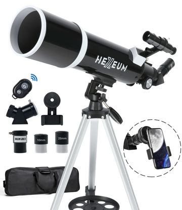 Picture of Telescope for Adults & Beginner Astronomers - 80mm Aperture 600mm Fully Multi-Coated High Transmission Coatings with AZ Mount Tripod Phone Adapter, Carrying Bag, Wireless Control.