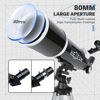 Picture of Telescope for Adults & Beginner Astronomers - 80mm Aperture 600mm Fully Multi-Coated High Transmission Coatings with AZ Mount Tripod Phone Adapter, Carrying Bag, Wireless Control.