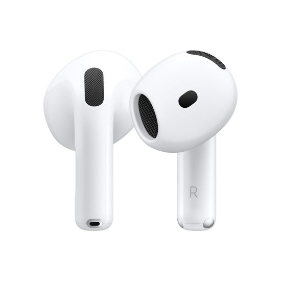 Picture of Apple AirPods 4 Wireless Earbuds, Bluetooth Headphones, Personalized Spatial Audio, Sweat and Water Resistant, USB-C Charging Case, H2 Chip, Up to 30 Hours of Battery Life, Effortless Setup for iPhone