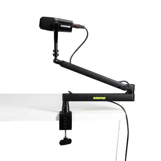 Picture of Shure by Gator Premium Low-Profile Desktop Mic Boom Stand; Fully Adjustable for Podcast, Streaming, and Home Office Setups (SH-BROADCAST2)