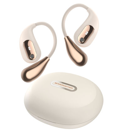 Picture of Monster Open Ear AC210 Headphones, Bluetooth 5.4 Earphones Stereo Sound, Wireless Headphones 30 Hours Playback, Type-C Charging, IPX5 Waterproof Open Ear Earbuds,White