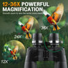 Picture of Deesoo 12-36x50 HD Binoculars for Adults - High Powered Binoculars with Clear Low Light Vision for Bird Watching - Zoom Binoculars with Large View for Hunting Cruise Ship Travel Hiking Opera