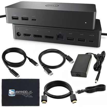 Picture of UD22 Dell Docking Station Dual Monitor Bundle - Universal Docking Station for Dell Laptop with 130W AC Adapter + HDMI Cable + DisplayPort Cable + USB-C Cable + Microfiber Cloth