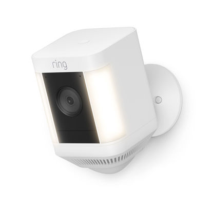 Picture of Ring Spotlight Cam Plus, Battery | Two-Way Talk, Color Night Vision, and Security Siren (2022 release) - White