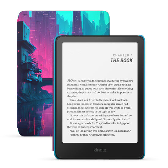 Picture of All-new Amazon Kindle Paperwhite Kids (16 GB) - larger 7" glare-free display - Kids read an average of 1+ hour per day with Kindle - Cyber City