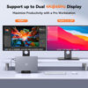 Picture of TobenONE 18-in-2 MacBook Docking Station Dual Monitor 4K@60Hz, 150 Power Adapter, 20W Charging, USB C Docking Station with 2 HDMI&DP, 7 USB, 2.5Gbps Ethernet, 2 Audio, Dock Stand for MacBook Pro