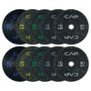 Picture of CAP Barbell Economy - Speckled Olympic Bumper Plate Set with Color Logo, Black, 260 lbs Set