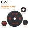 Picture of CAP Barbell Economy - Speckled Olympic Bumper Plate Set with Color Logo, Black, 260 lbs Set