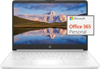 Picture of HP 14" Ultral Light Laptop for Students and Business, Intel Quad-Core, 8GB RAM, 192GB Storage(64GB eMMC+128GB Ghost Manta SD Card), 1 Year Office 365, USB C, Win 11 S