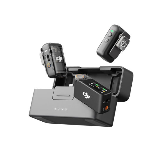 Picture of DJI Mic 2, Wireless Lavalier Microphone, Noise Cancelling, 48kHz 32-bit Float Internal Recording, 820 ft.(250m) Range, 18H Battery with Charging Case, Microphone for Camera/Phone, Vlog, Streaming