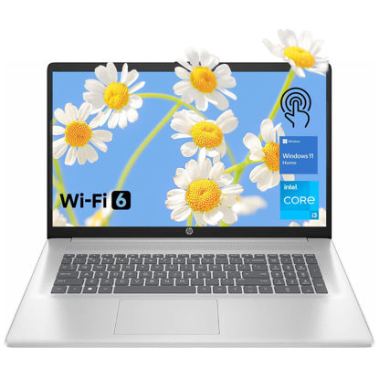 Picture of HP 17.3" Touchscreen Laptop, 8-Cores Intel Core i3-N305, 32GB RAM, 128GB eMMC + 1TB SSD, Numeric Keypad, Webcam, HDMI, Wi-Fi 6, Windows 11 Home, Silver