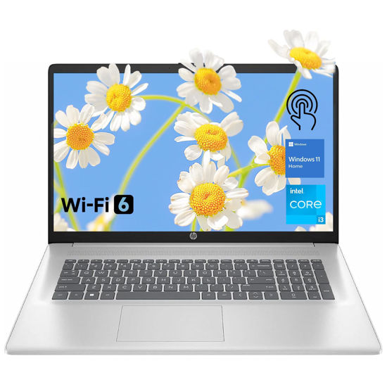 Picture of HP 17.3" Touchscreen Laptop, 8-Cores Intel Core i3-N305, 32GB RAM, 128GB eMMC + 1TB SSD, Numeric Keypad, Webcam, HDMI, Wi-Fi 6, Windows 11 Home, Silver