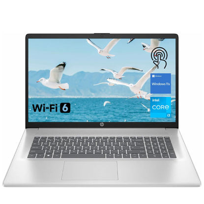 Picture of HP Premium 17.3" Touchscreen Laptop, 8-Cores Intel Core i3-N305, 32GB RAM, 128GB eMMC + 1TB SSD, Webcam, HDMI, Wi-Fi 6, Windows 11 S, Silver