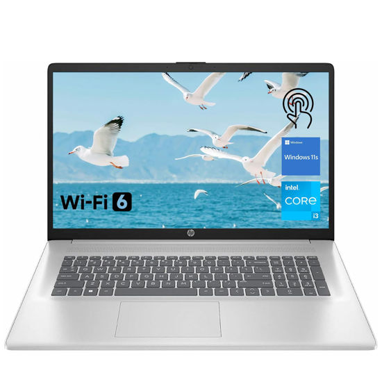 Picture of HP Premium 17.3" Touchscreen Laptop, 8-Cores Intel Core i3-N305, 32GB RAM, 128GB eMMC + 1TB SSD, Webcam, HDMI, Wi-Fi 6, Windows 11 S, Silver