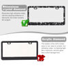 Picture of QUANQIUFEI 2 Pack Bling License Plate Frames for Women, Sparkly Rhinestone Diamond Car Accessories with Glitter Crystal Caps (Black)