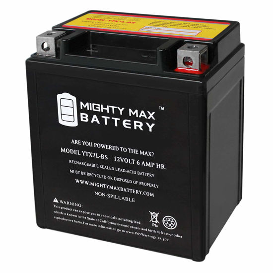 Picture of Mighty Max Battery YTX7L-BS -12 Volt 6 AH, 100 CCA, Rechargeable Maintenance Free SLA AGM Motorcycle Battery