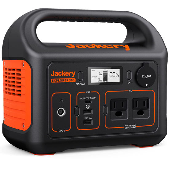 Picture of Jackery Portable Power Station Explorer 300, 293Wh Backup Lithium Battery, Solar Generator for Outdoors Camping Travel Hunting Blackout (Solar Panel Optional)