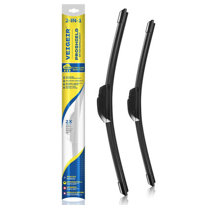Picture of 24 inch + 24 inch Compatible with Dodge Ram 1500 2500 3500 4000 4500 5500 2009-2002 and new Ram 1,2,3500 2022-2020 +More Front Windshield Wiper Blade Original Equipment J/U Hook Blades 2 Pack