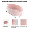 Picture of XUANGUO Small Woven Basket Cute Oval Cotton Rope Gifts Basket with Handle Empty Baby Wicker Storage Basket nursery Box Bin kids organizer Cat Dog toy basket Easter Basket light pink