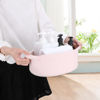 Picture of XUANGUO Small Woven Basket Cute Oval Cotton Rope Gifts Basket with Handle Empty Baby Wicker Storage Basket nursery Box Bin kids organizer Cat Dog toy basket Easter Basket light pink